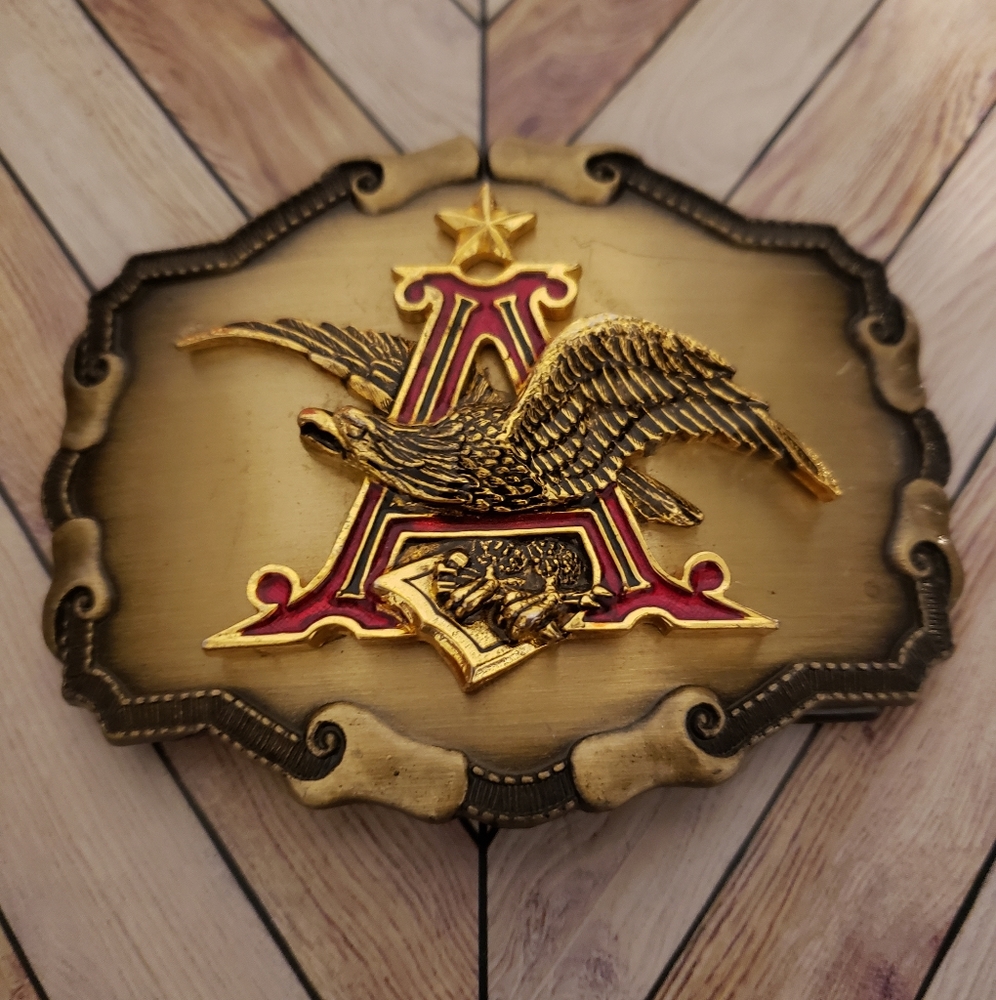 Anheuser Busch Belt Buckle Raintree Eagle USA County Western